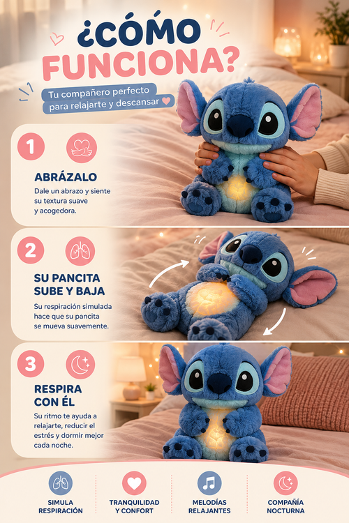 Peluche Stitch que Respira 🩵🩷
