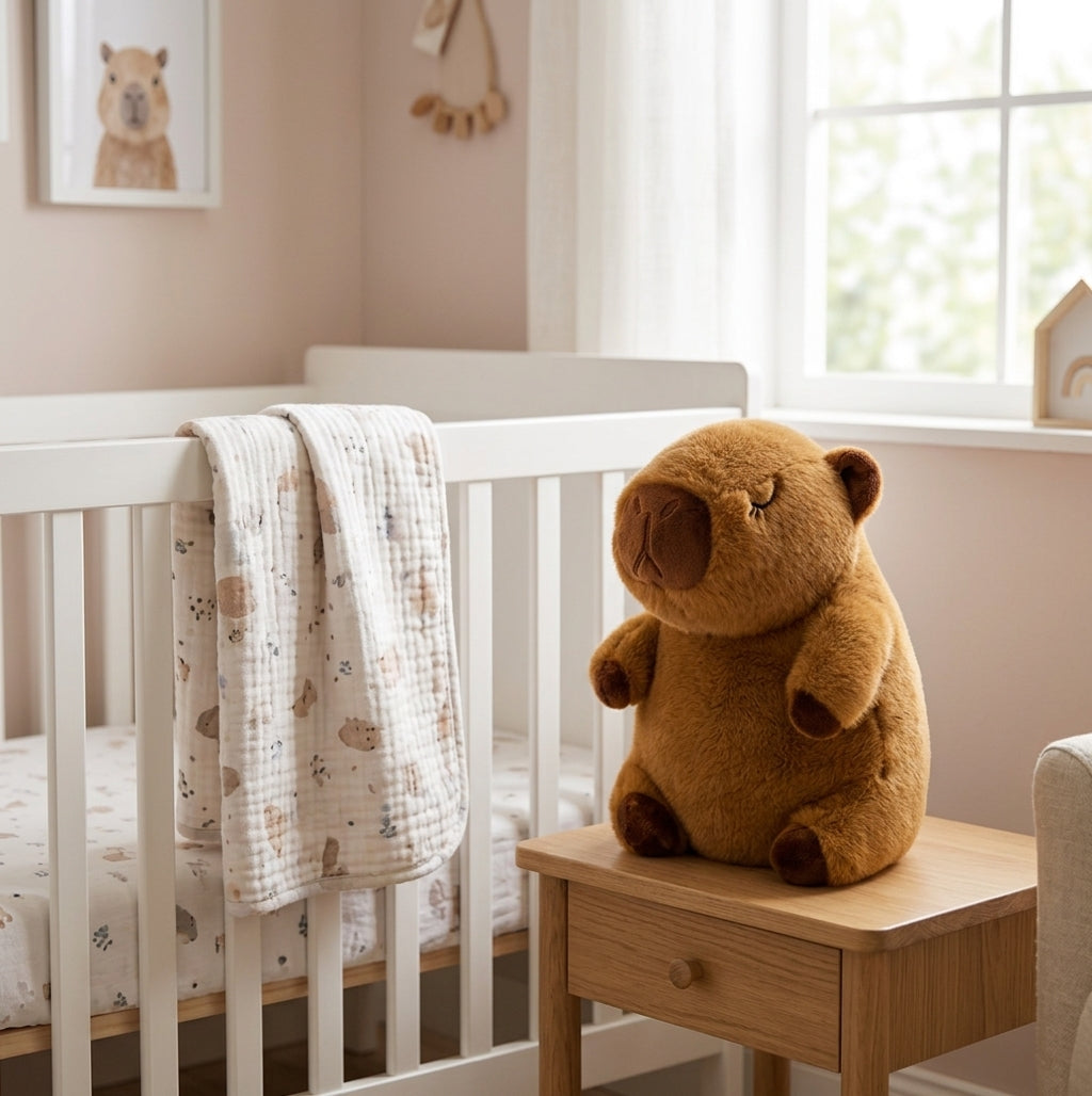 Capibara que Respira con Luz y Melodías — Peluche Arrullo